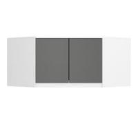 Surmeuble pour armoire AKORD S100 Blanc 100 cm 2 portes façade Gris Graphite 3 étagères 100x50x55 cm