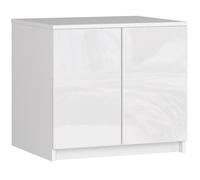 Surmeuble pour armoire AKORD S60 Blanc 60 cm 2 portes façade Blanche Brillante 2 étagères 60x51x55 cm