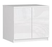 Surmeuble pour armoire AKORD S60 Blanc 60 cm 2 portes façade Blanche Brillante 2 étagères 60x51x55 cm Blanc / Blanc Brillant G