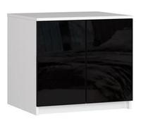 Surmeuble pour armoire AKORD S60 Blanc 60 cm 2 portes façade Noir Brillant 2 étagères 60x51x55 cm Blanc / Noir Brillant G