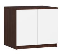 Surmeuble pour armoire AKORD S60 Wengé 60 cm 2 portes façade Blanche 2 étagères 60x51x55 cm
