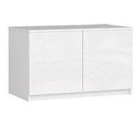 Surmeuble pour armoire akord s90 blanc 90 cm 2 portes façade blanche brillante 2 étagères 90x51x55 cm Blanc G