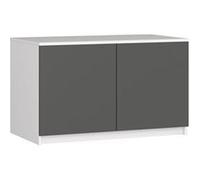 Surmeuble pour armoire AKORD S90 Blanc 90 cm 2 portes façade Gris Graphite 2 étagères 90x51x55 cm Blanc / Gris Graphite G