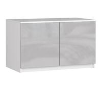 Surmeuble pour armoire AKORD S90 Blanc 90 cm 2 portes façade Métallique Brillant 2 étagères 90x51x55 cm