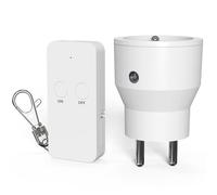 SURNICE Prise Telecommande sans Fil, Prises Télécommandées Programmable 2300W, Portée 80M, Puissance dissipée Faible, Matériaux certifiés GRS, Économie d'Énergie, Pile Incluse, Blanc