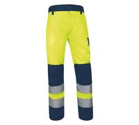 Surpantalon à taille élastique haute visibilité Classe 2 Delta Plus jaune/bleu marine, taille 3XL longueur 84cm