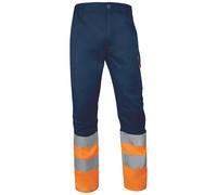 Surpantalon à taille élastique haute visibilité de classe 1 Delta Plus bleu marine/orange, taille 3XL longueur 84cm