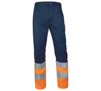 Surpantalon à taille élastique haute visibilité de classe 1 Delta Plus bleu marine/orange, taille XL longueur 82cm