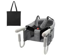 Surplex Chaise haute pliable à crochet pour bébé avec harnais de sécurité à 5 points, tapis de bandoulière, coussin de siège amovible et sac de transport, chaise bébé à clipser pour voyage et maison