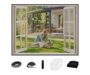Surplex Moustiquaire pour Fenêtre 150x180m, Filet Anti-Insectes Découpable sur Mesure, Protection Anti-Moustiques et Anti-Mouches, avec Bandes Auto-Adhésives + Outil de Coupe, sans Perçage, 1 Pcs