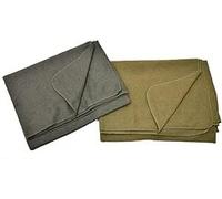 Surplus Couverture militaire 75 % laine pour camping, extérieur Vert olive 200 x 155 cm