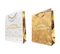 Surprisez-vous - SAC CADEAU CARTON ANNIVERSAIRE 30X40CM OR