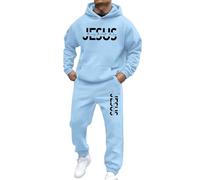 Survêtement à capuche pour homme, imprimé lettres, coupe ample, ensemble confortable assorti pour un usage quotidien, le w nd et les activités décontractées, garde-robe décontractée et