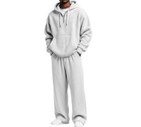 Survêtement Homme 1/4 Zipper Sweat à Capuche et Jogging Pantalon Ensemble 2 Pièces Chaud et Confortable Décontracté Survêtements Respirant Loisir Manches Longues Sweatshirts pour Travail Automne Hiver