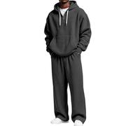 Survêtement Homme 1/4 Zipper Sweat à Capuche et Jogging Pantalon Ensemble 2 Pièces Chaud et Confortable Décontracté Survêtements Respirant Loisir Manches Longues Sweatshirts pour Travail Automne Hiver