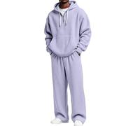 Survêtement Homme 1/4 Zipper Sweat à Capuche et Jogging Pantalon Ensemble 2 Pièces Chaud et Confortable Décontracté Survêtements Respirant Loisir Manches Longues Sweatshirts pour Travail Automne Hiver
