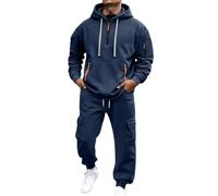 Survêtement Homme Demi Zipper Sweat à Capuche et Jogging Pantalon Decontracté Ensemble 2 Pièces Chaud et Confortable Survêtements Respirant Ample Manches Longues Sweatshirts pour Sport Automne Hiver