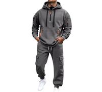 Survêtement Homme Demi Zipper Sweat à Capuche et Jogging Pantalon Decontracté Ensemble 2 Pièces Chaud et Confortable Survêtements Respirant Ample Manches Longues Sweatshirts pour Sport Automne Hiver