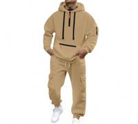 Survêtement Homme Demi Zipper Sweat à Capuche et Jogging Pantalon Décontracté Ensemble 2 Pièces Chaud et Confortable Survêtements Ample Respirant Manches Longues Sweatshirts pour Sport Automne Hiver