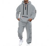 Survêtement Homme Demi Zipper Sweat à Capuche et Jogging Pantalon Décontracté Ensemble 2 Pièces Chaud et Confortable Survêtements Ample Respirant Manches Longues Sweatshirts pour Sport Automne Hiver