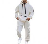 Survêtement Homme Demi Zipper Sweat à Capuche et Jogging Pantalon Décontracté Ensemble 2 Pièces Chaud et Confortable Survêtements Ample Respirant Manches Longues Sweatshirts pour Sport Automne Hiver