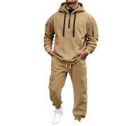 Survêtement Homme Demi Zipper Sweat à Capuche et Jogging Pantalon Decontracté Ensemble 2 Pièces Chaud et Confortable Survêtements Respirant Ample Manches Longues Sweatshirts pour Sport Automne Hiver
