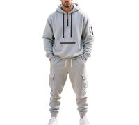 Survêtement Homme Demi Zipper Sweat à Capuche et Jogging Pantalon Décontracté Unie Ensemble 2 Pièces Chaud et Confortable Survêtements Respirant Manches Longues Sweatshirts pour Sport Automne Hiver