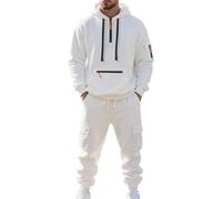 Survêtement Homme Demi Zipper Sweat à Capuche et Jogging Pantalon Décontracté Unie Ensemble 2 Pièces Chaud et Confortable Survêtements Respirant Manches Longues Sweatshirts pour Sport Automne Hiver
