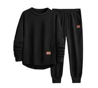 Survetement Homme Hiver Chaud SurvêTement en Polaire Hommes Ensemble HoodiesPull Polaire de Travail Homme Sweat sans Capuche et Pantalon De Sport DoubléE de Fourrure Tenue de Sport
