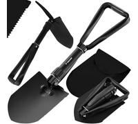 Survival 23830 Pelle pliante facile à plier avec pioche pointue, pelle, scie pour activités de plein air