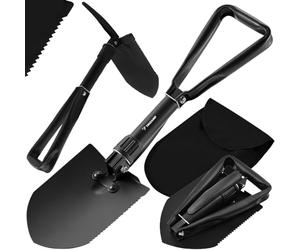 Survival 23830 Pelle pliante facile à plier avec pioche pointue, pelle, scie pour activités de plein air