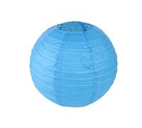 Surwin 10pcs Lanternes Papier Chinois, Lanternes en Papier à Suspendues, Boule Ronde Abat-Jour, Lanterne Decorative pour Intérieurs Extérieurs Mariages Anniversaires (10cm,Bleu)