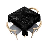 Surwin 3D Nappe Carrée, Nappe Rectangulaire Série Marbre Anti Tache - Effet Lotus, Lavable Housse de Table en Polyester pour Maison, de Restaurant, de Café et Jardin (Noir Profond,100x100cm)