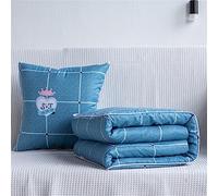 Surwin Couverture et Oreiller de Voyage 2 en 1, Couvre-lit d'été Convertible en Coussin Moderne, Courtepointe Léger Adapté au Sommeil en Voiture, au Bureau et en Avion (100x150cm,Plaid)