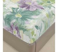 Surwin Drap Housse 160 x 200, Peinture Florale Imprimé Draps Housses en Microfibre, Doux Protege Matelas avec Une Rebord Élastique, Lavable Ajustable Protection Matelas avec Bonnet 30 cm