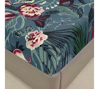 Surwin Drap Housse 160 x 200, Tropical Imprimé Draps Housses en Microfibre, Doux Protege Matelas avec Une Rebord Élastique, Lavable Ajustable Protection Matelas avec Bonnet 30 cm