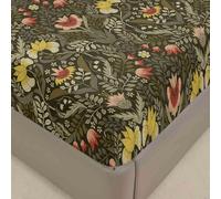 Surwin Drap Housse 160 x 200, Vert Vintage Imprimé Draps Housses en Microfibre, Doux Protege Matelas avec Une Rebord Élastique, Lavable Ajustable Protection Matelas avec Bonnet 30 cm