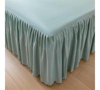 Surwin Drap Housse Doux, Couleur Unie Classique Jupe de Lit a Volant 45 cm de Haut, Cache Sommier Élastique Microfibre, Draps Housses Antidérapant pour Matelas Epais (Vert,120x200cm)