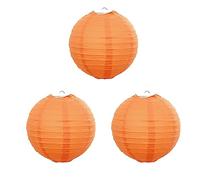 Surwin Lanternes Papier Chinois, Lanternes en Papier à Suspendues, Boule Ronde Abat-Jour, Lanterne Decorative pour Intérieurs Extérieurs Mariages Anniversaires Fêtes et Événements (40CM,Orange)