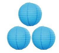 Surwin Lanternes Papier Chinois, Lanternes en Papier à Suspendues, Boule Ronde Abat-Jour, Lanterne Decorative pour Intérieurs Extérieurs Mariages Anniversaires Fêtes et Événements (15CM,Bleu Ciel)