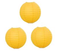 Surwin Lanternes Papier Chinois, Lanternes en Papier à Suspendues, Boule Ronde Abat-Jour, Lanterne Decorative pour Intérieurs Extérieurs Mariages Anniversaires Fêtes et Événements (10CM,Jaune)