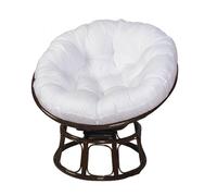 Surwin Papasan Coussins de Chaise Ronds, Housse de Coussin Papasan, Coussins pour Chaises de Jardin, Coussin de Chaise pour Intérieur,Extérieur,Salon,Jardin,Balcon (60x60cm,Blanc)