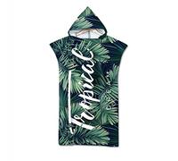 Surwin Poncho de Bain avec Capuche pour Femmes Hommes, Imprimé Microfibre Serviette de Poncho Poncho de Surf Plage à Capuche Serviette à Changement Peignoir de Piscine