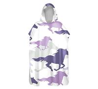 Surwin Poncho de Bain avec Capuche pour Hommes Femmes, Imprimé Animal Serviette de Poncho Microfibre Poncho de Surf Plage à Capuche Serviette à Changement Peignoir Piscine