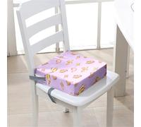Surwin Rehausseur de Chaise Enfant Bébé, Coussin de Siège Portable avec Antidérapant Boucle de Sécurité Ajustable Eponge Confortable Coussins Adapté, Papillon 3D (Violet,32x32x8cm)