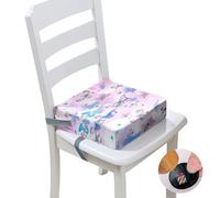 Surwin Rehausseur de Chaise Enfant Bébé, Papillon Coussin de Siège Portable avec Antidérapant Boucle de Sécurité Ajustable Eponge Coussins Adapté pour les Repas des Jeunes (noir,40x40x10cm)