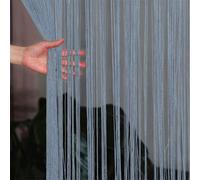 Surwin Rideau de Porte en Perles, Rideau Anti Moustiquaire Coloré, Separation de Piece Moustiquaire de Porte Fenêtre de Cuisine pour Cuisine Chambre Salon Entrée Exterieur (Gris,100x200cm)