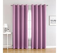 Surwin Rideau Occultant Couleur Unie, Rideau Cuisine avec Oeillets, Lot de 2 Store Occultant, Rideaux Thermique et Anti Froid, Rideaux Salon Décorer Chambre (Violet 1,100x130cm)