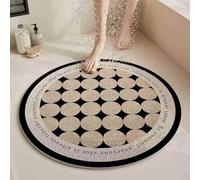 Surwin Tapis Douche Rond Antidérapant, Style Européen Tapis de Bain/Baignoire en Luffa PVC Séchage Rapide Doux Moquette Salle de Bain Massage avec Trou de Drainage (Polka Dot,90cm)