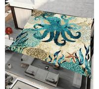 Surwin Voile d'ombrage Imperméable (Poulpe,2x2m) | Rectangulaire Carré Toile Ombrage avec 95% Protection UV avec 4 Corde pour Jardin Terrasse Balcon Patio Extérieur, 3D Océan